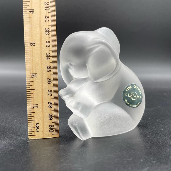Lenox Frosted Crystal Elephant Figurine Sitting Made in Germany - Picture 7 of 8